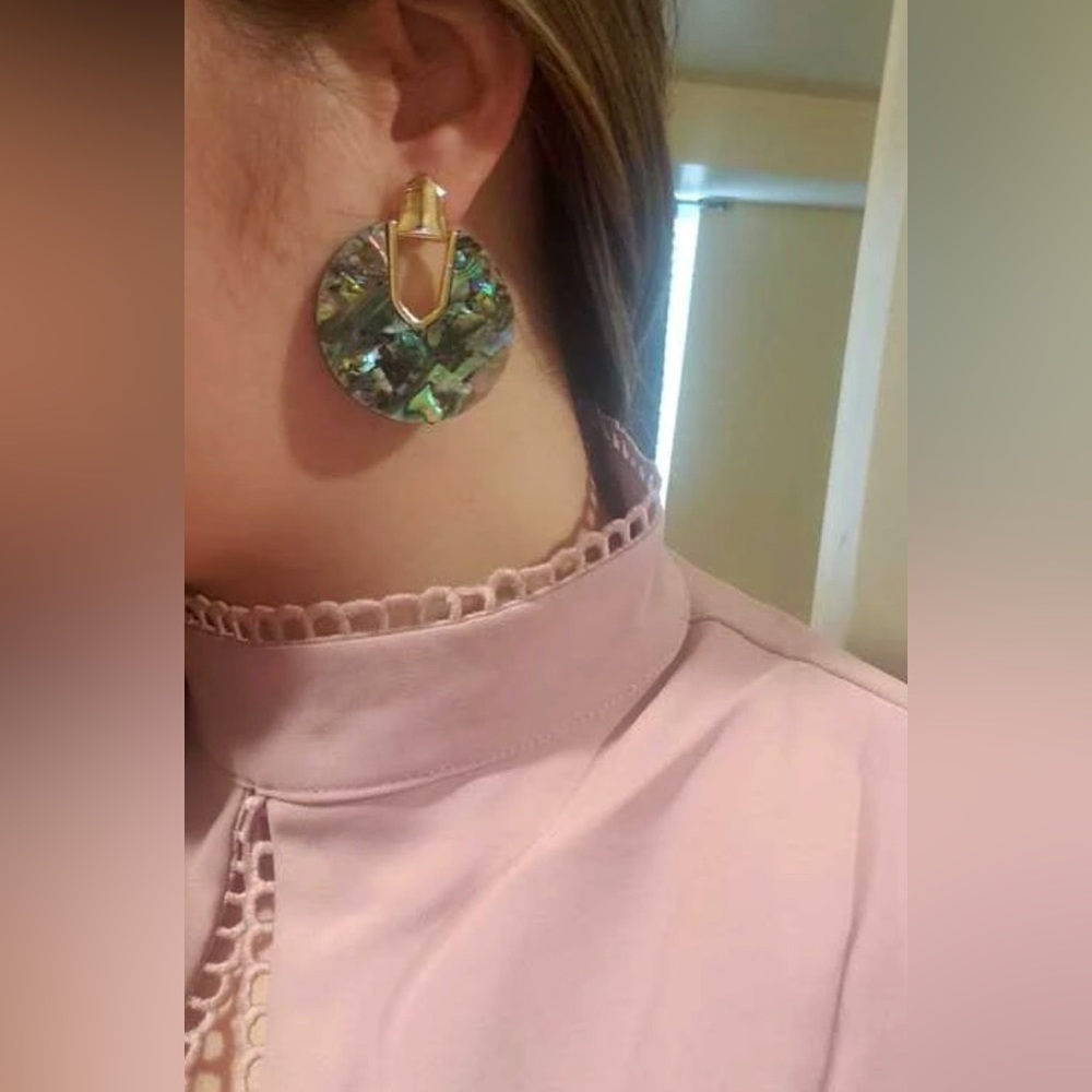 ✨3for$38 New Resin Abalone Shell Geometric Statement Earrings - Picture 12 of 16